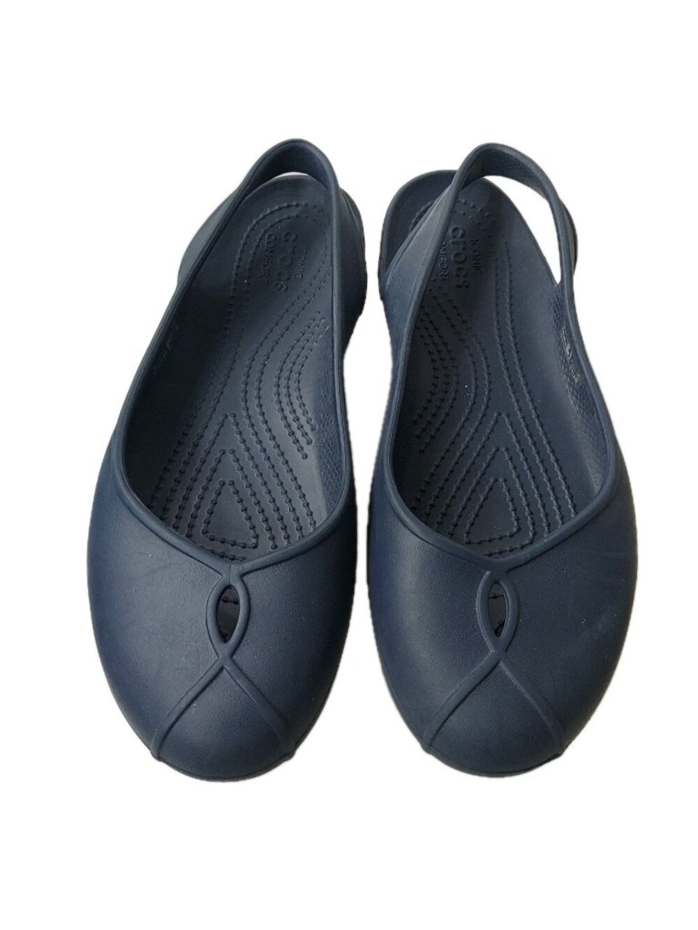 CROCS Ballet Flats Olivia II Slingback Size 8 Slip On Shoes Navy 202826